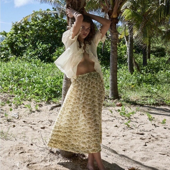 DOEN MARCIE SKIRT - CITRON ROSIER FLORAL Size small NWT
